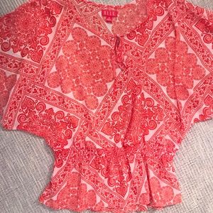 Coral Peplum Top
